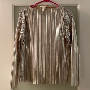 H&M Silver Shimmer Long Sleeve Top